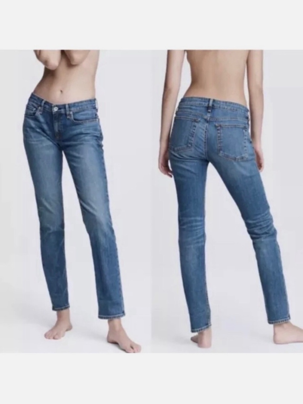 Rag & Bone Dre Low-Rise Ankle Slim Boyfriend Jean Clean Marie